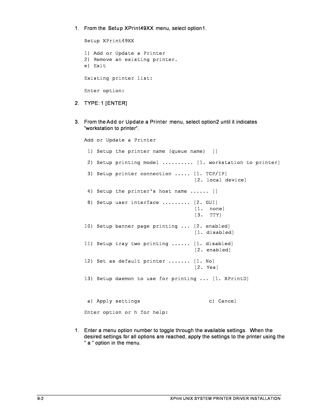 Xerox 701P91273 manual TYPE: 1 ENTER 