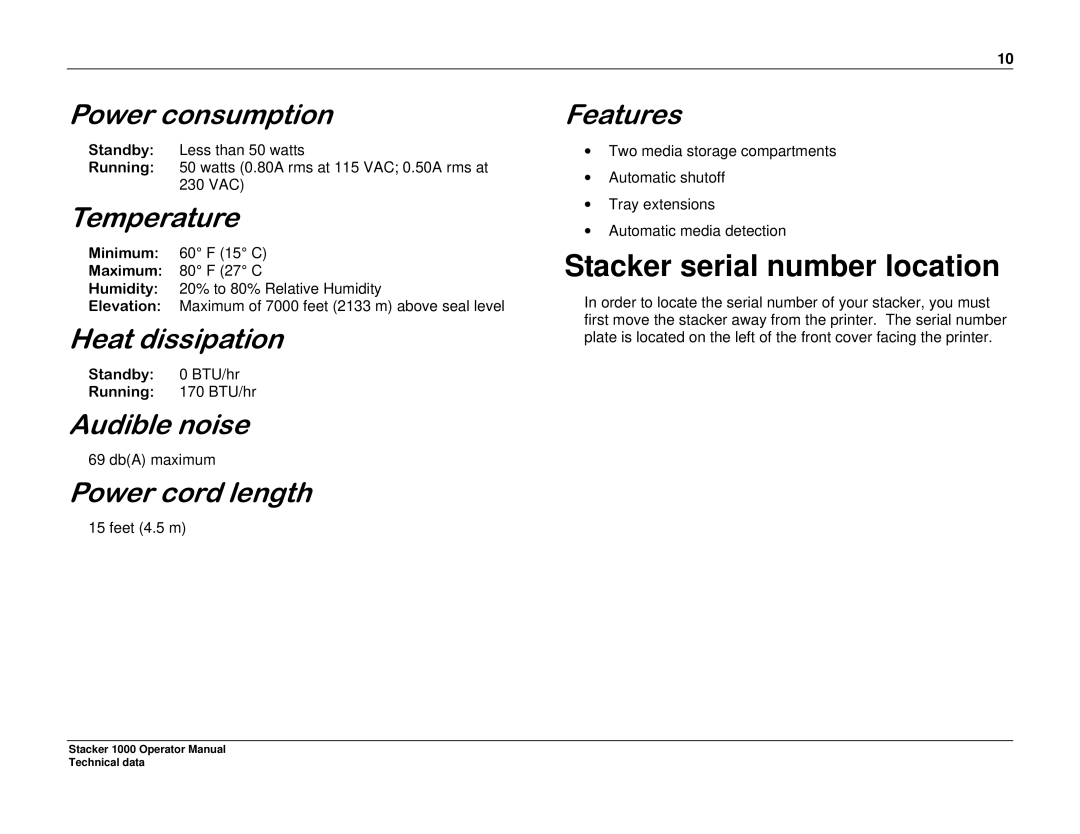 Xerox 701P98048 manual Stacker serial number location 