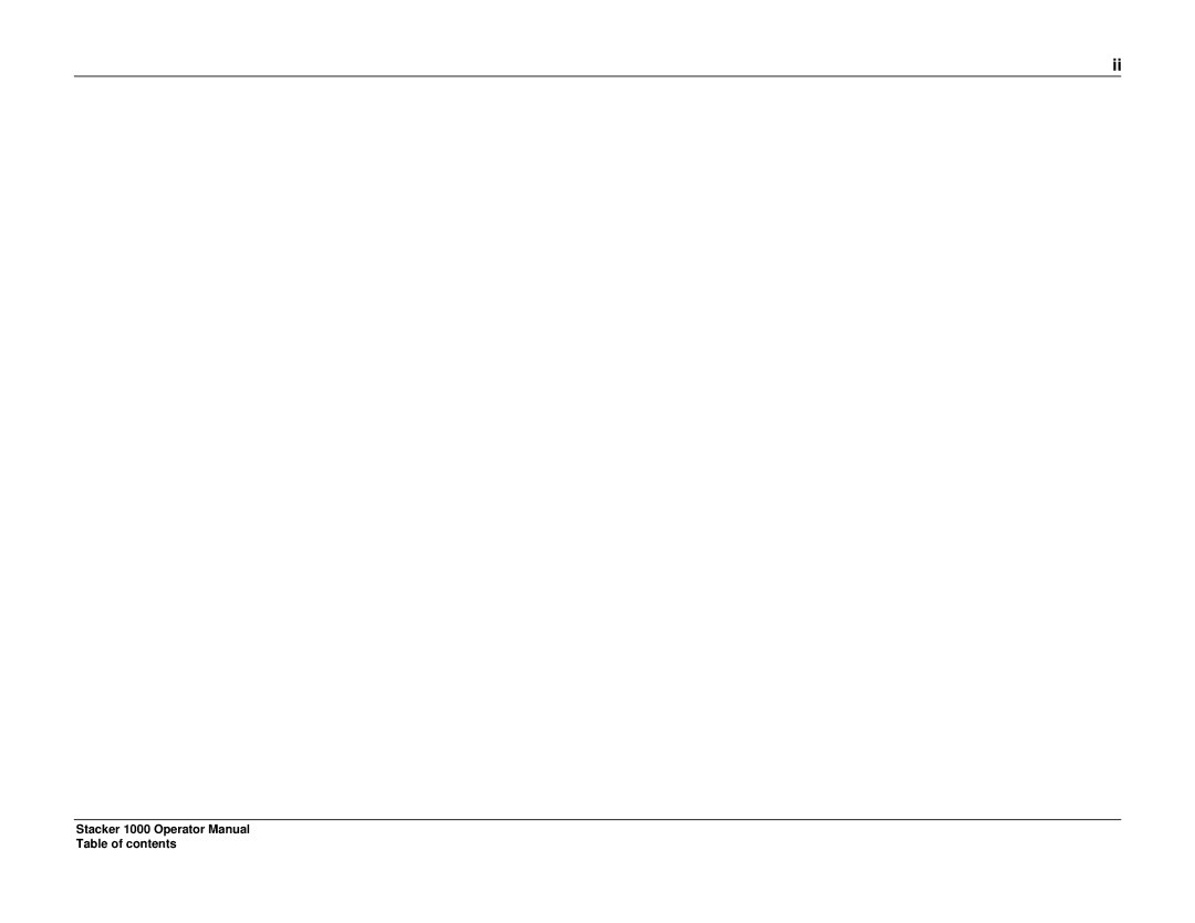 Xerox 701P98048 manual Stacker 1000 Operator Manual Table of contents 