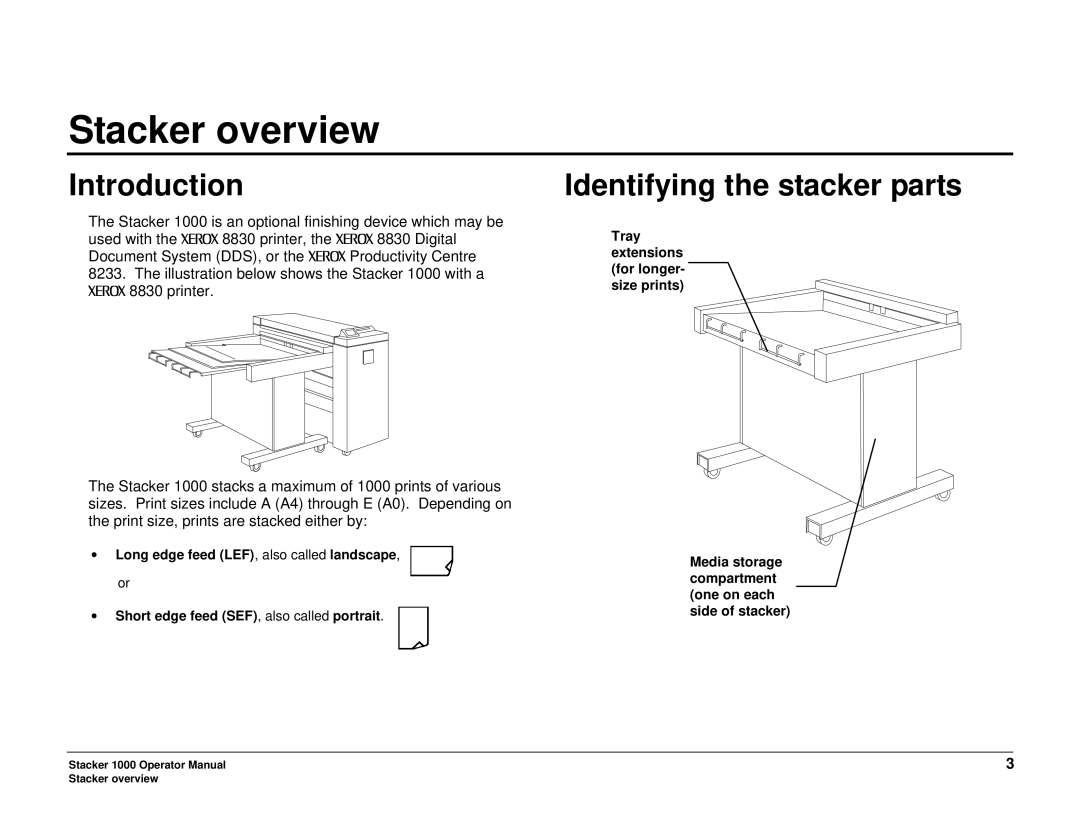 Xerox 701P98048 manual Stacker overview, Introduction, Identifying the stacker parts 