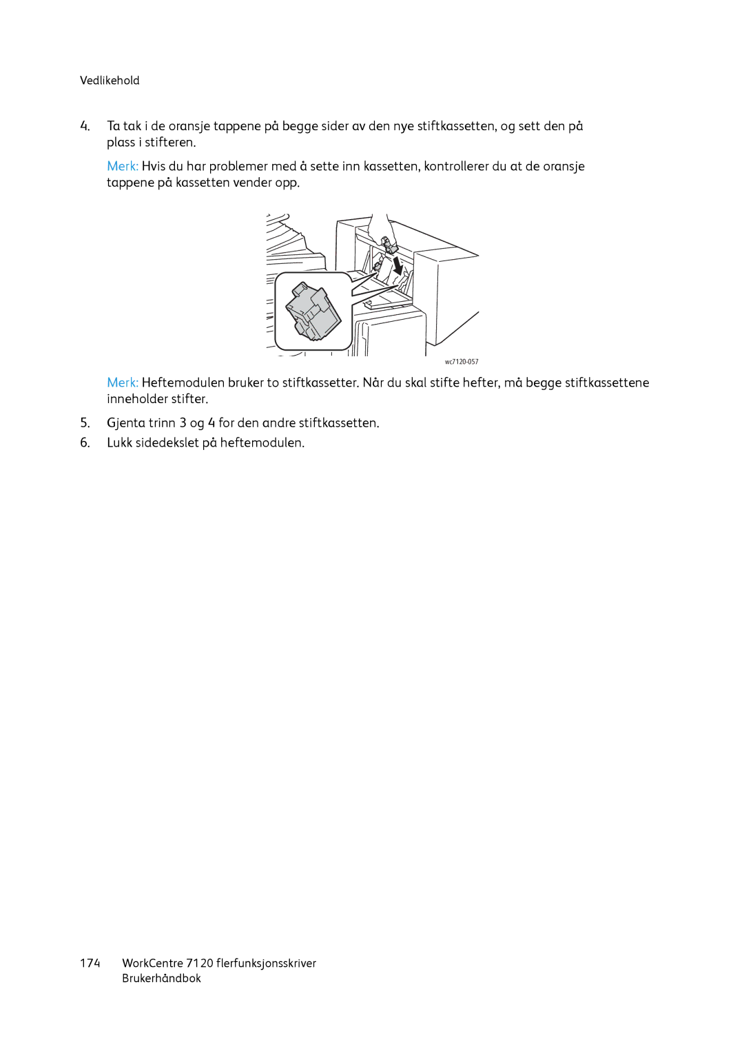 Xerox manual Wc7120-057 