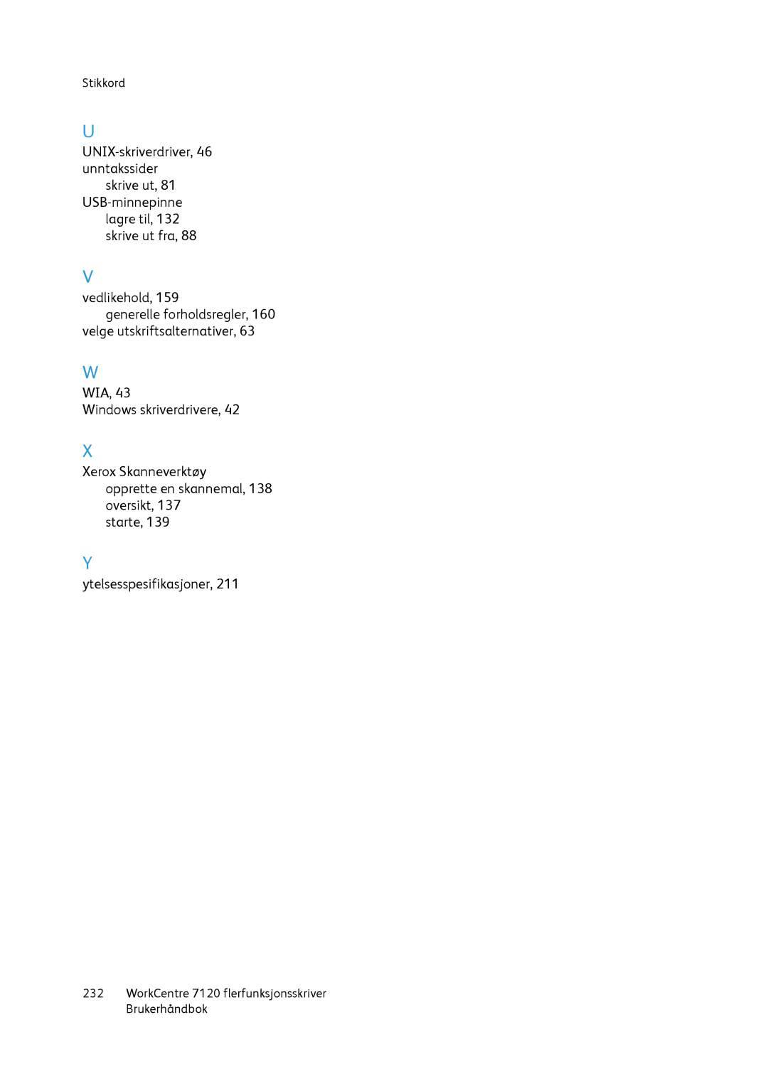 Xerox 7120 manual UNIX-skriverdriver, 46 unntakssider 