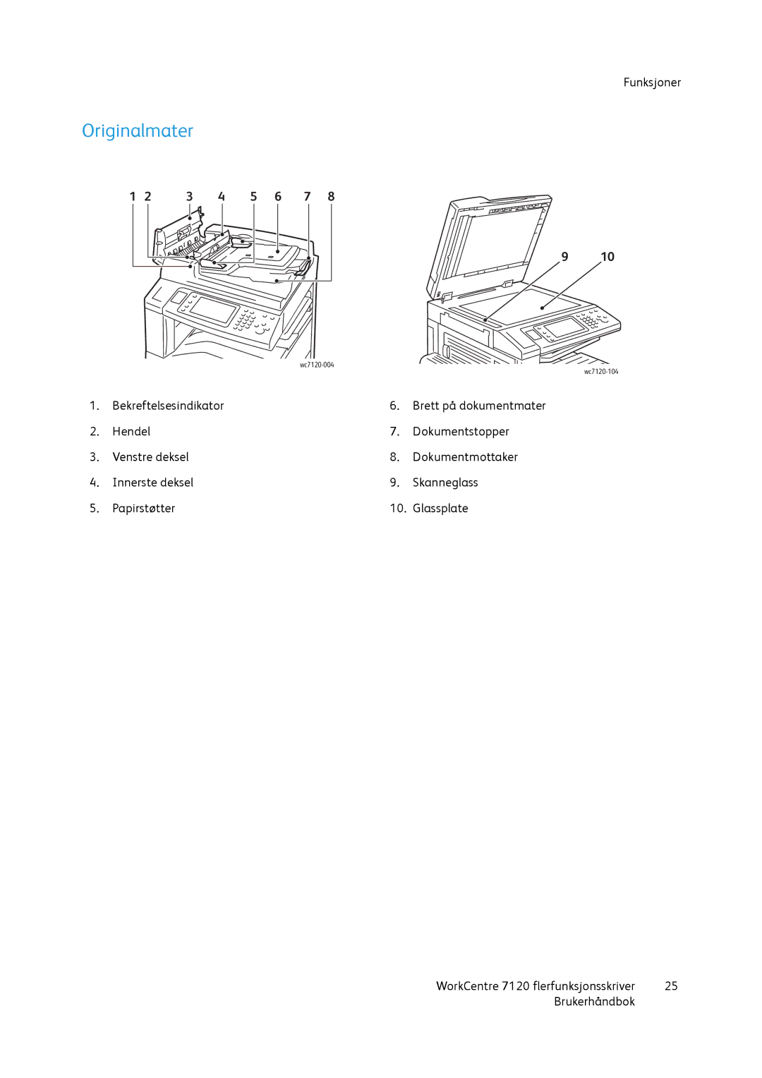 Xerox 7120 manual Originalmater 