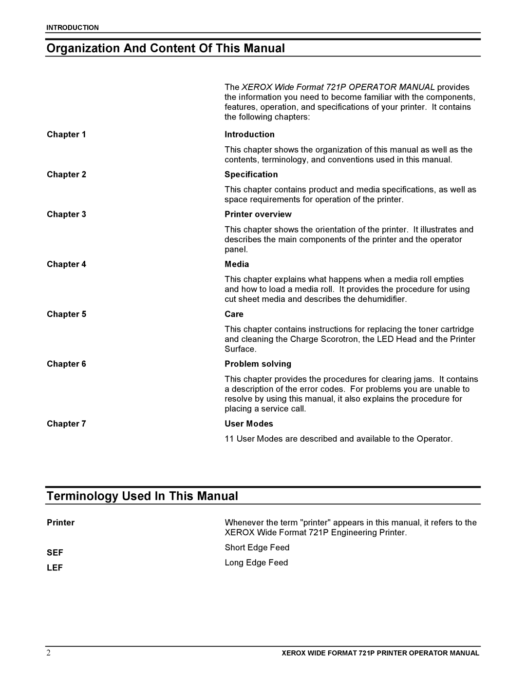 Xerox 721P manual Organization And Content Of This Manual, Terminology Used In This Manual 