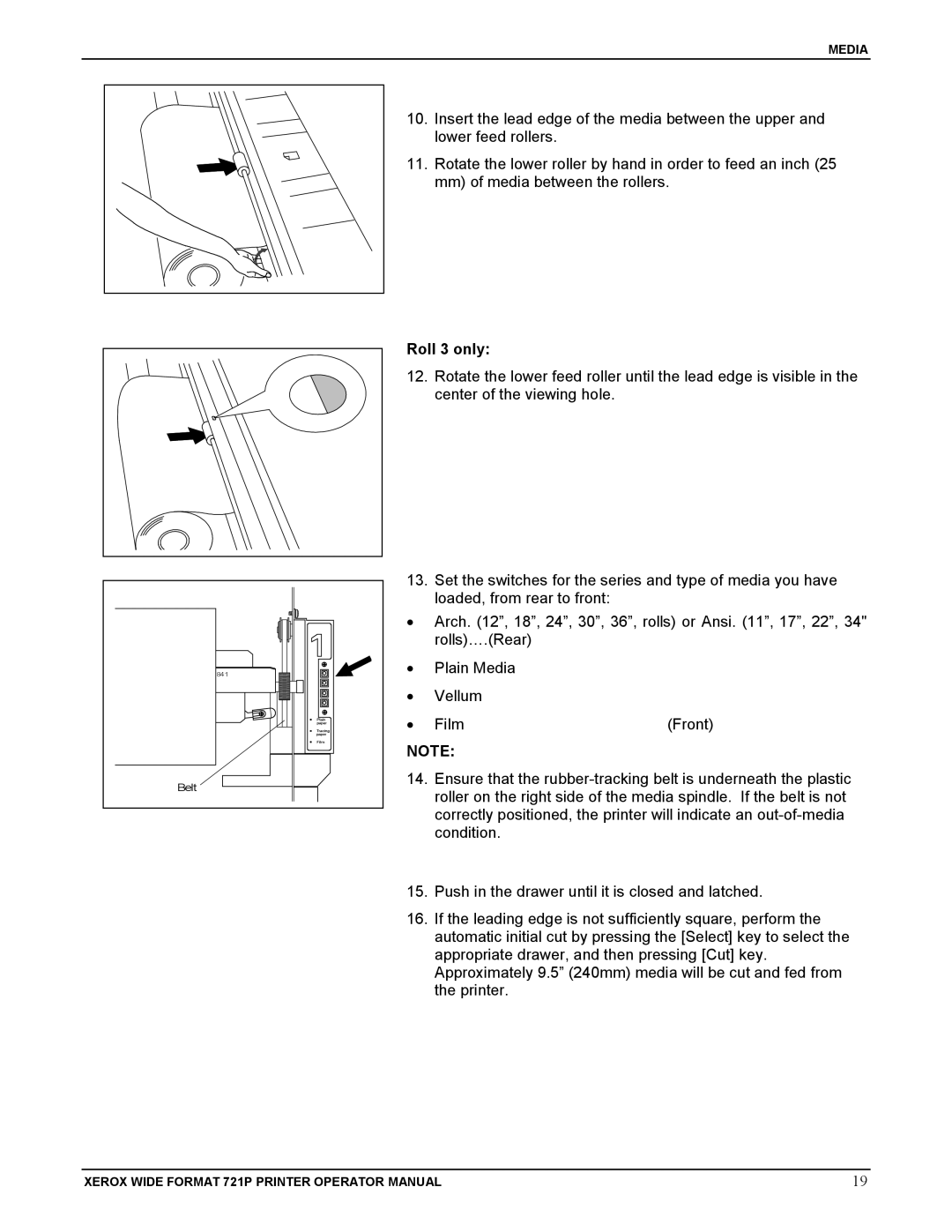 Xerox 721P manual Roll 3 only 