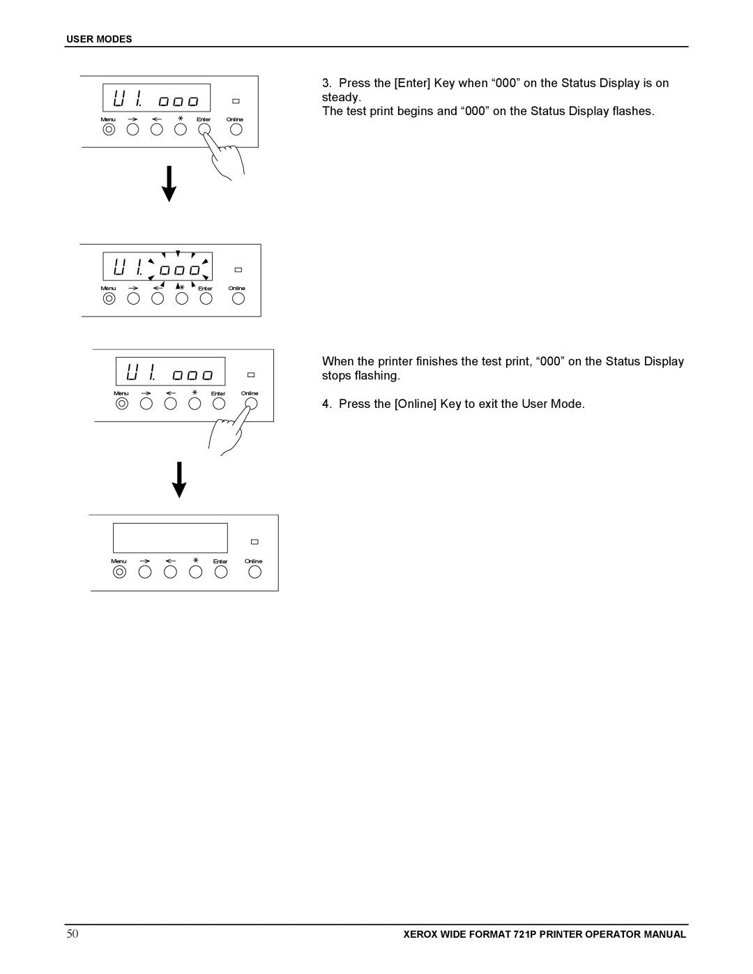 Xerox 721P manual User Modes 