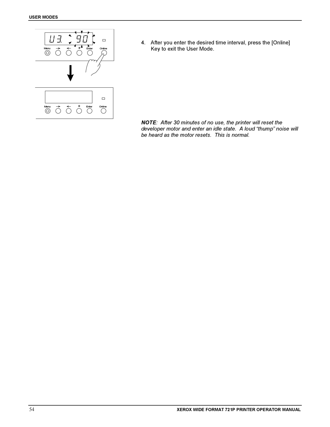 Xerox 721P manual User Modes 