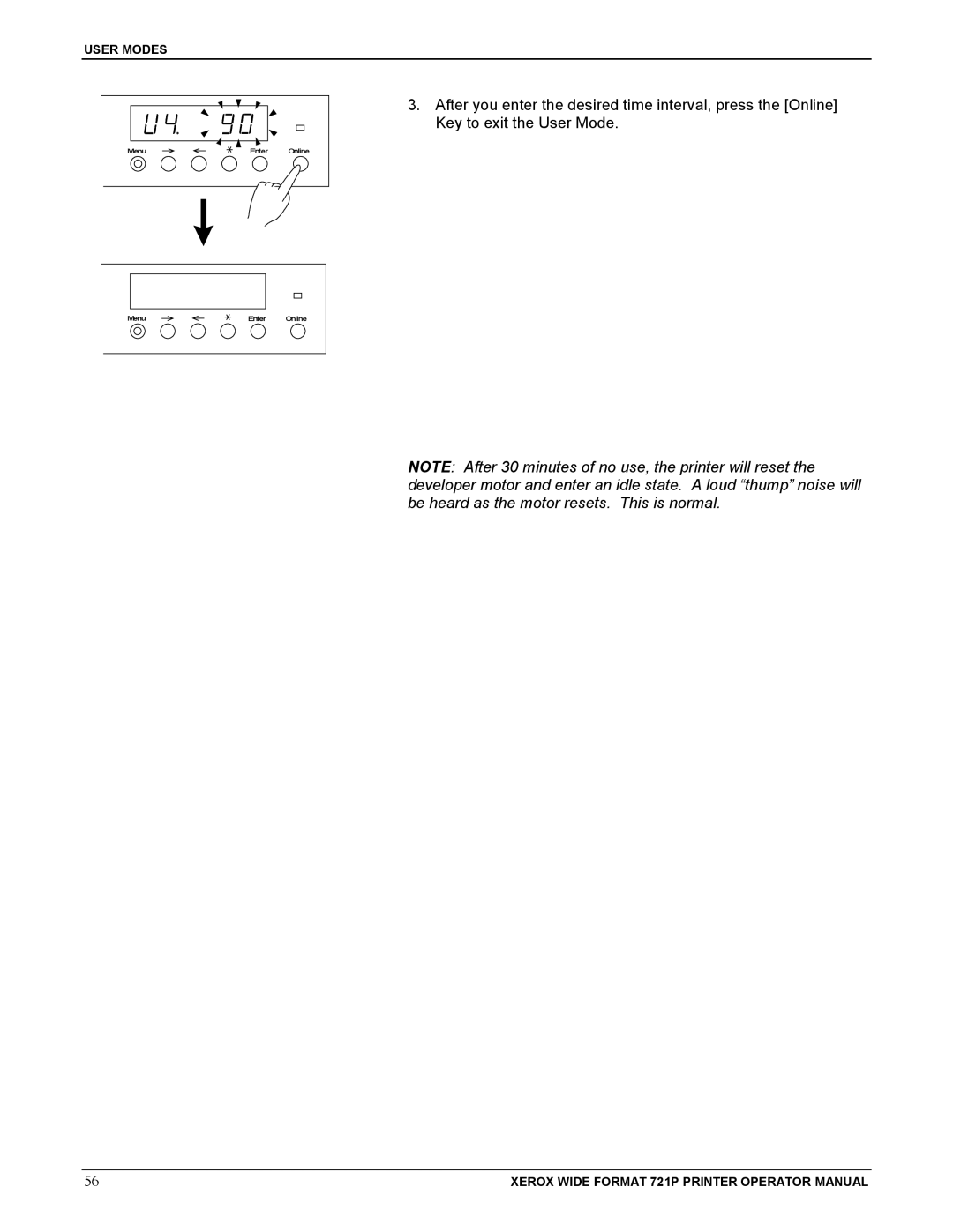 Xerox 721P manual User Modes 