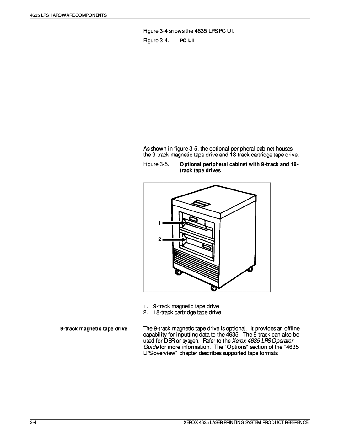 Xerox 721P83071 manual 4 shows the 4635 LPS PC UI -4. PC UI 