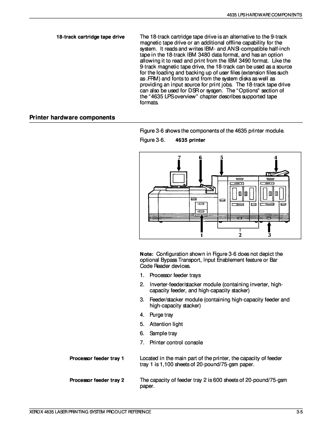 Xerox 721P83071 manual Printer hardware components, printer 