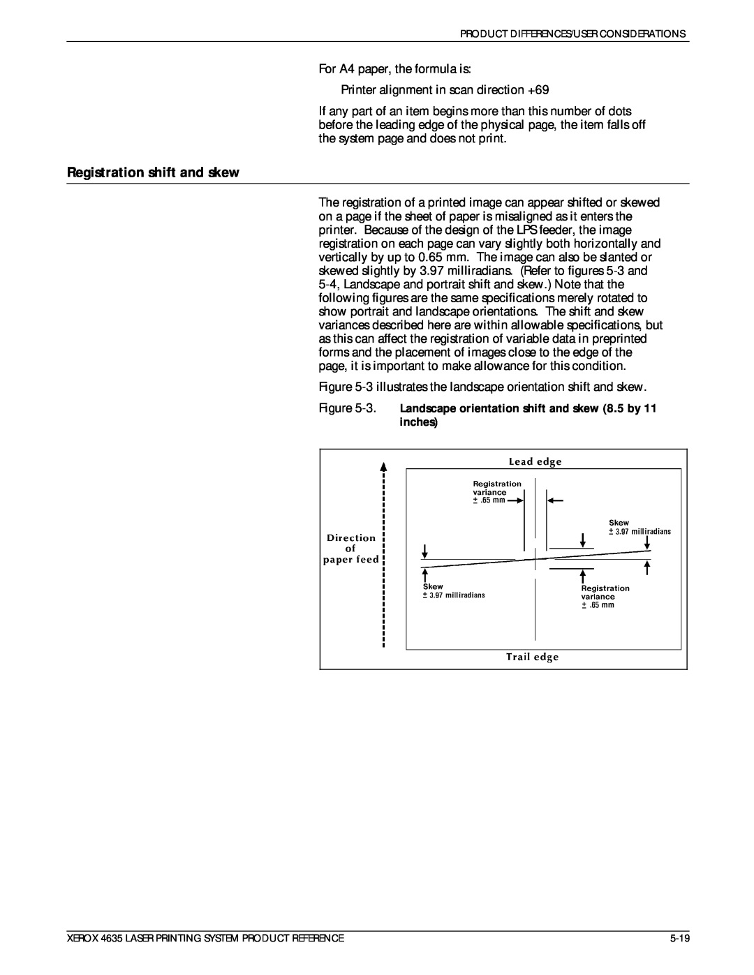Xerox 721P83071 manual Registration shift and skew, 3. Landscape orientation shift and skew 8.5 by 11 inches 