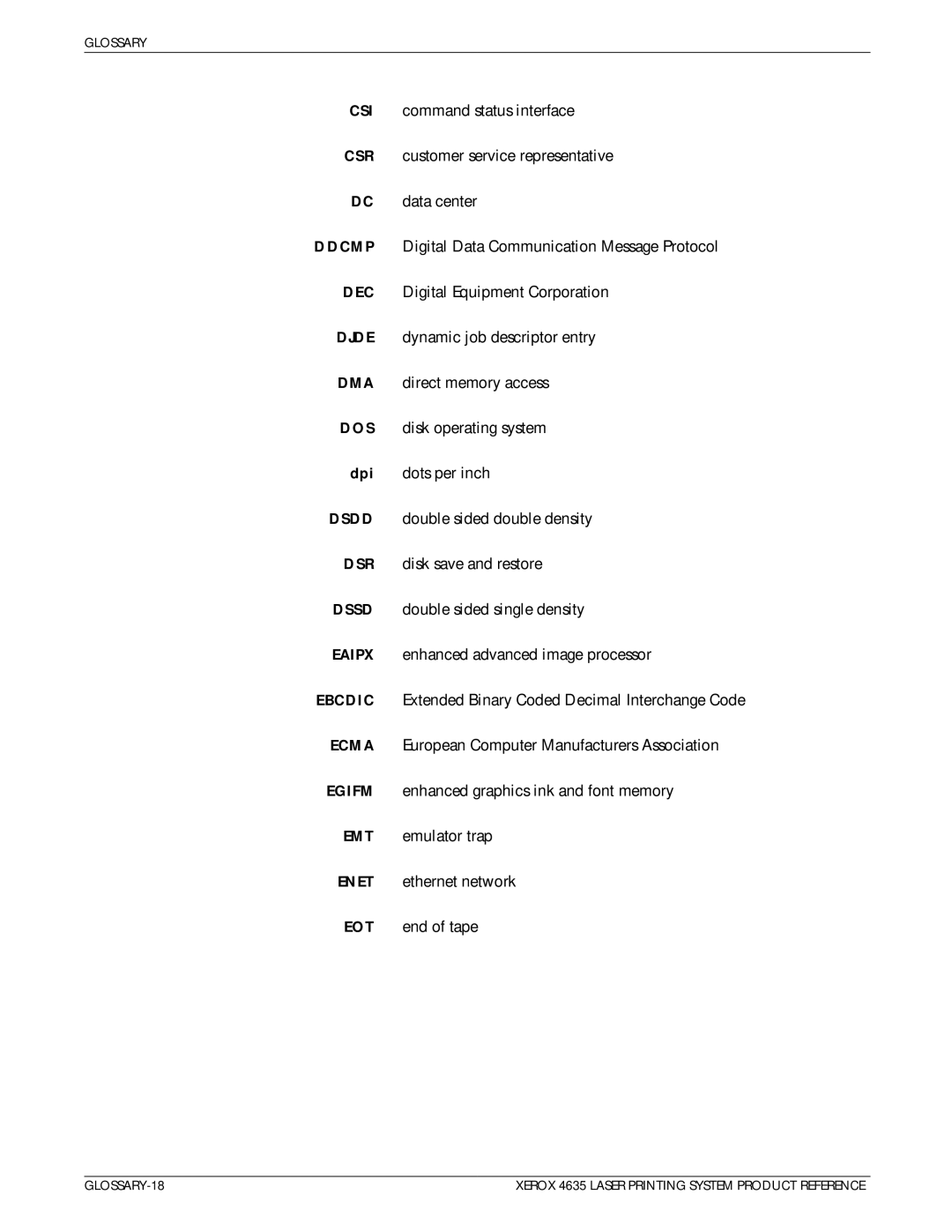 Xerox 721P83071 manual GLOSSARY-18 