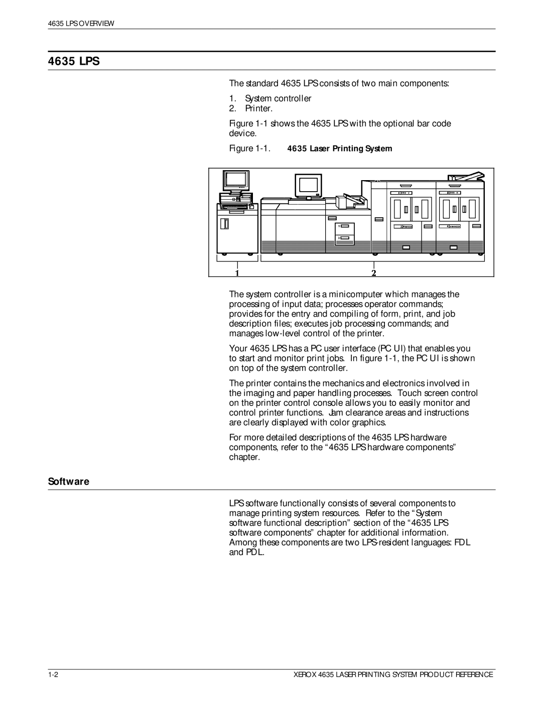 Xerox 721P83071 manual 4635 LPS, Software 