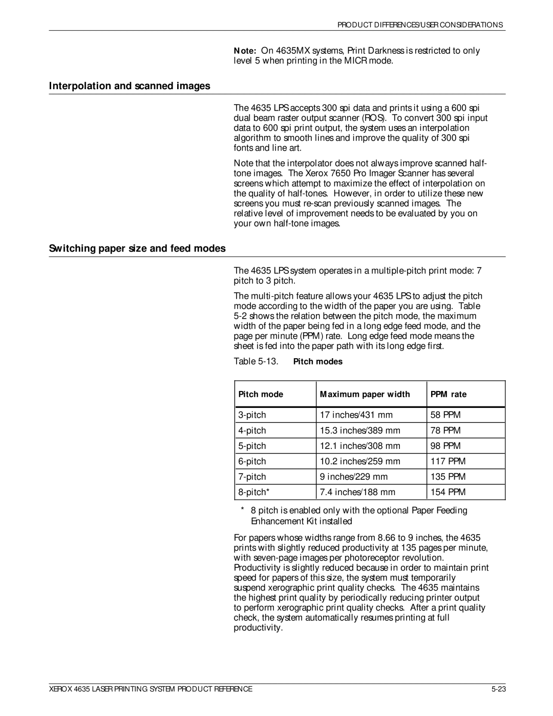 Xerox 721P83071 manual Interpolation and scanned images, Switching paper size and feed modes 