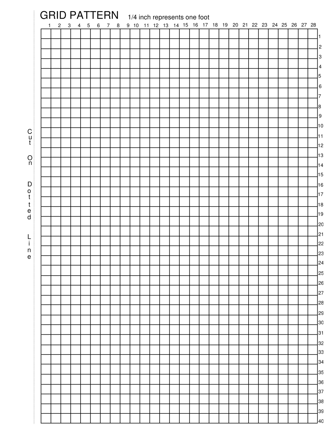 Xerox 721P85600 manual Grid Pattern 1/4 inch represents one foot 