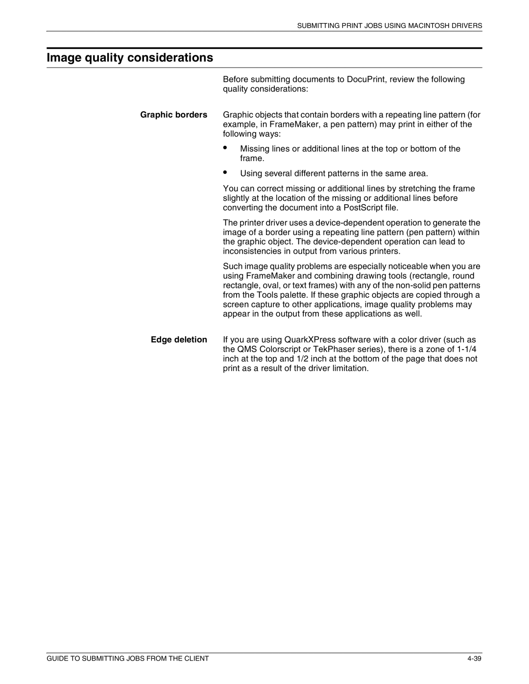 Xerox 721P87481 manual Image quality considerations 