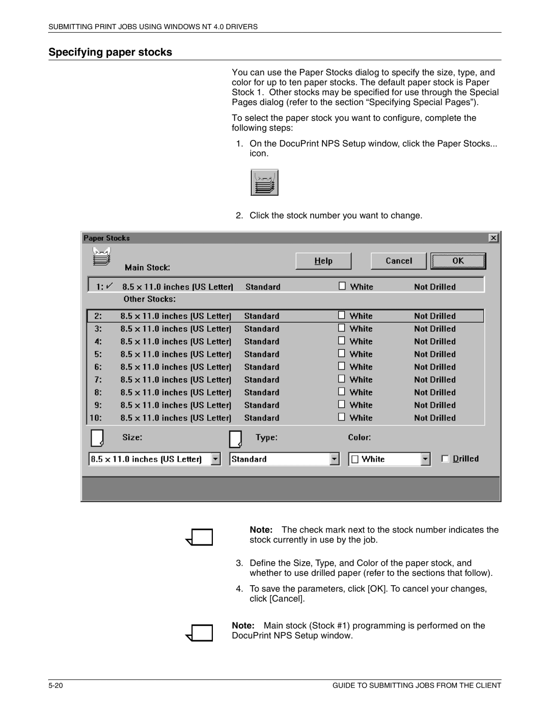 Xerox 721P87481 manual Specifying paper stocks 