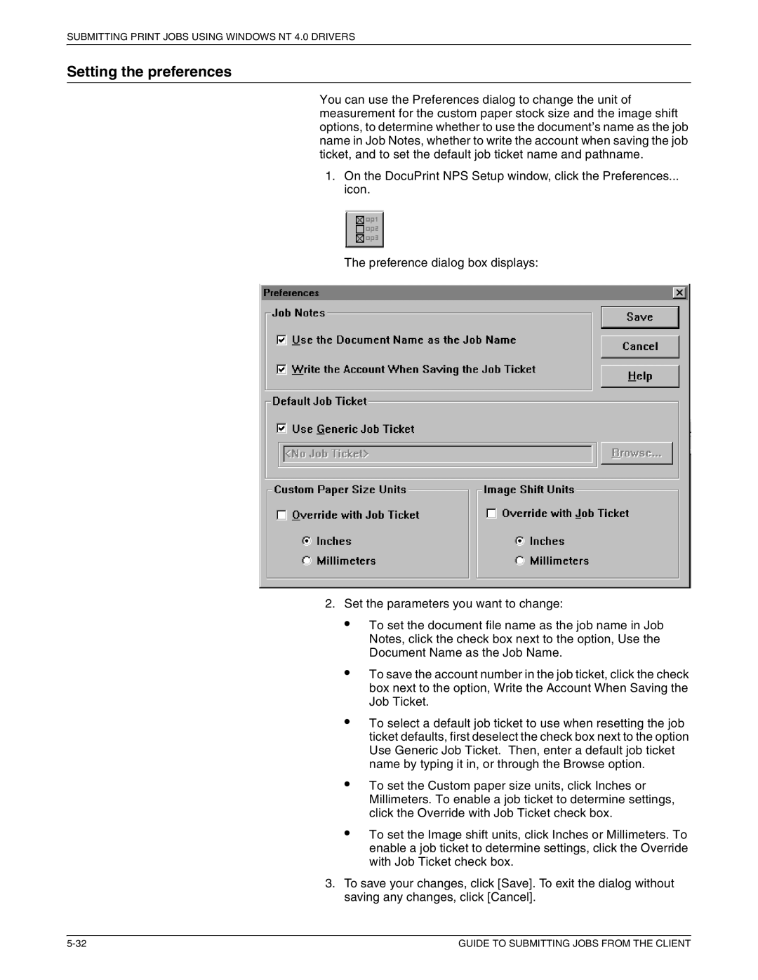 Xerox 721P87481 manual Setting the preferences 