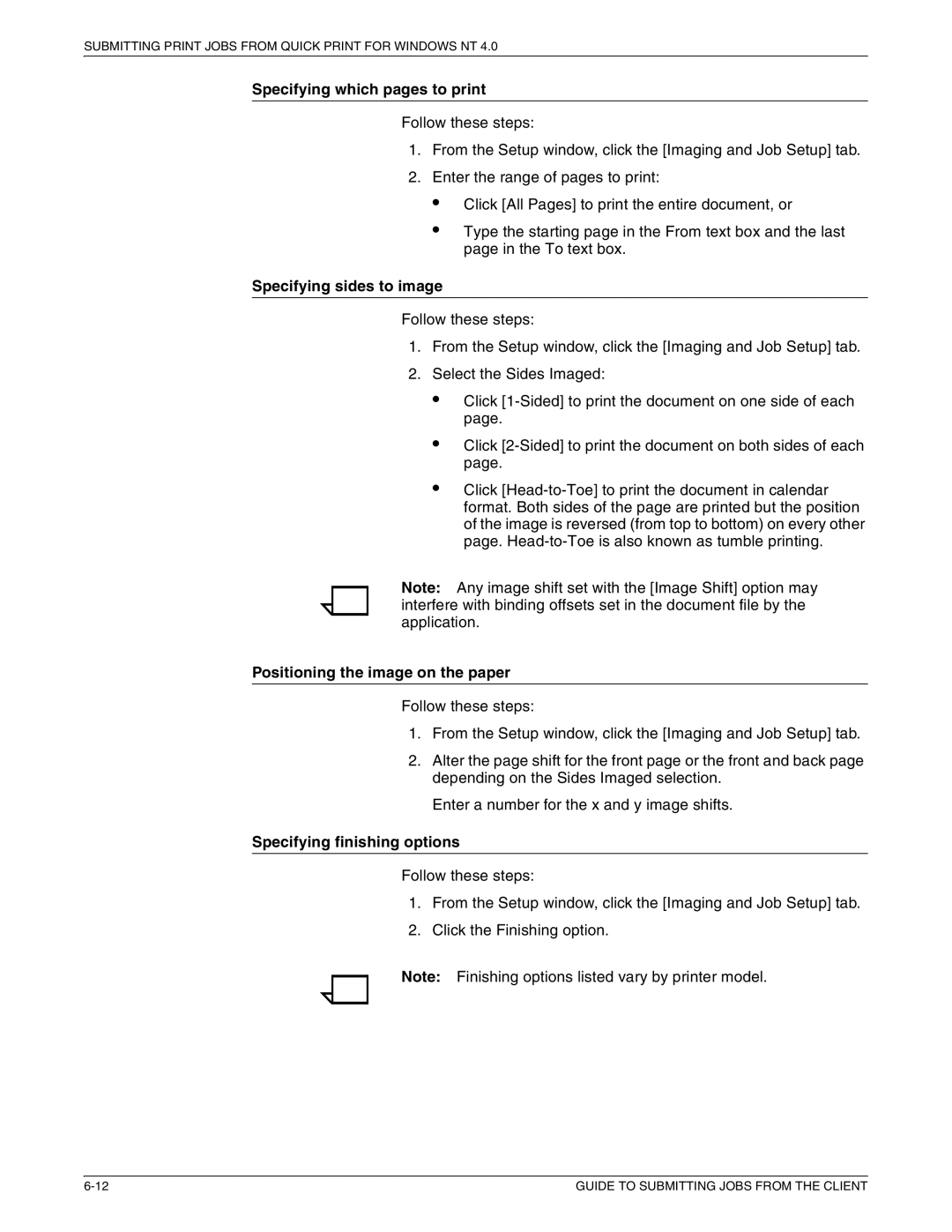 Xerox 721P87481 manual Specifying which pages to print, Specifying sides to image, Positioning the image on the paper 