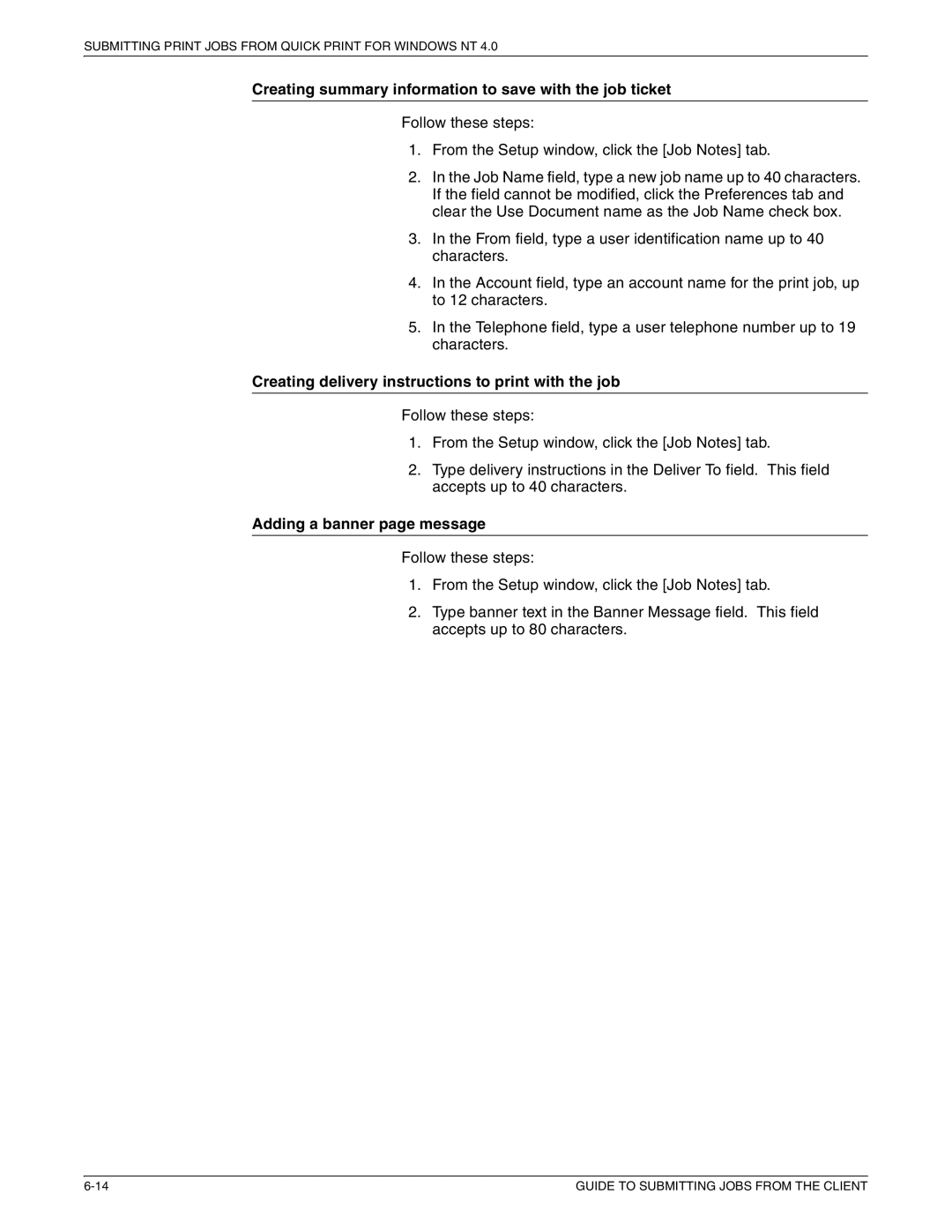 Xerox 721P87481 manual Creating summary information to save with the job ticket, Adding a banner page message 