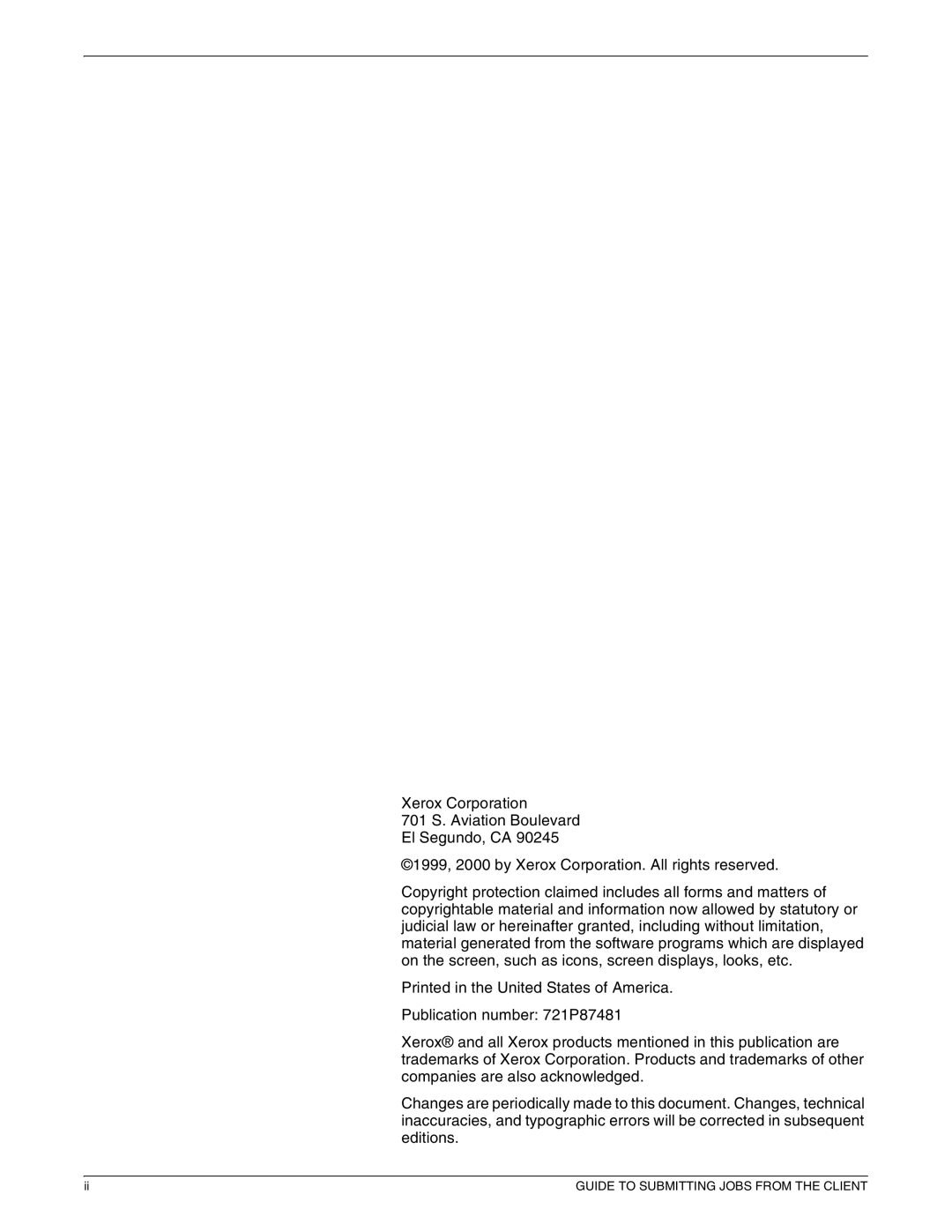 Xerox 721P87481 manual Guide to Submitting Jobs from the Client 