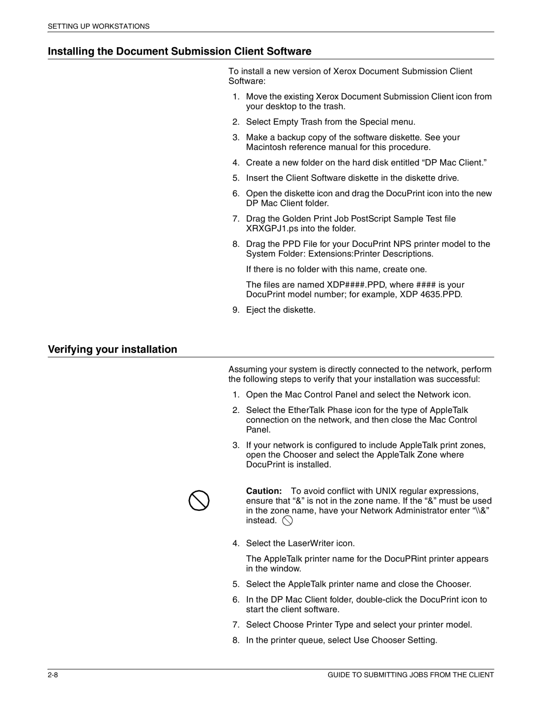 Xerox 721P87481 manual Installing the Document Submission Client Software, Verifying your installation 