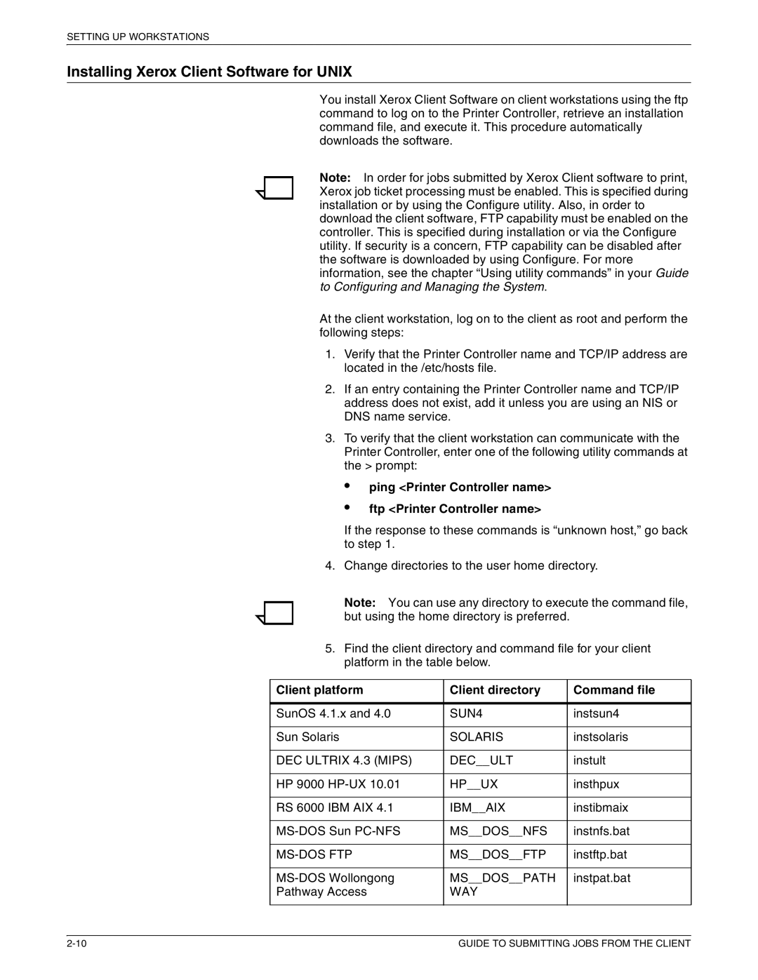 Xerox 721P87481 manual Installing Xerox Client Software for Unix, Way 