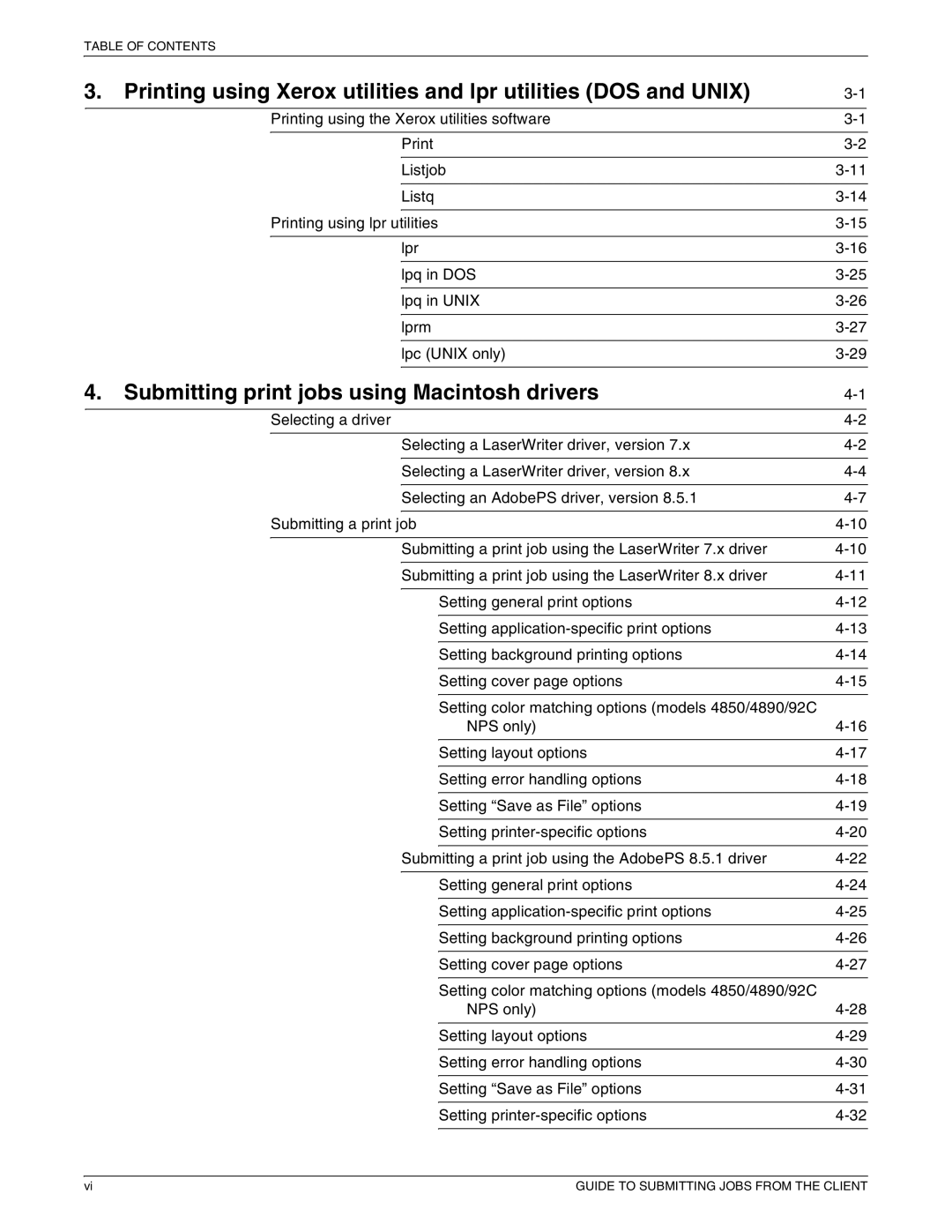 Xerox 721P87481 manual Submitting print jobs using Macintosh drivers 