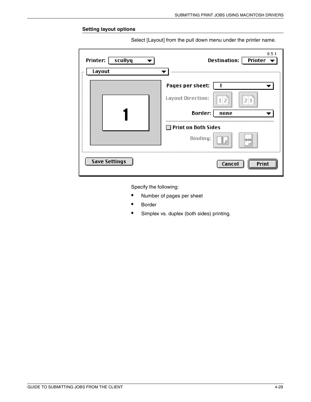 Xerox 721P87481 manual Setting layout options 