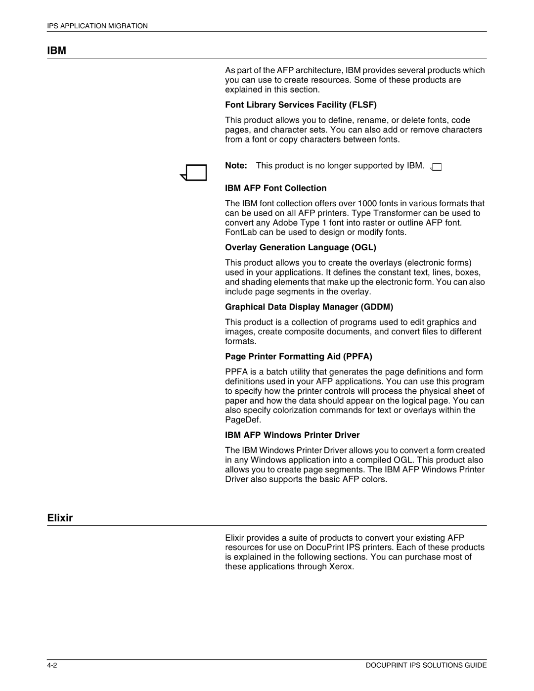 Xerox 721P88200 manual Elixir 