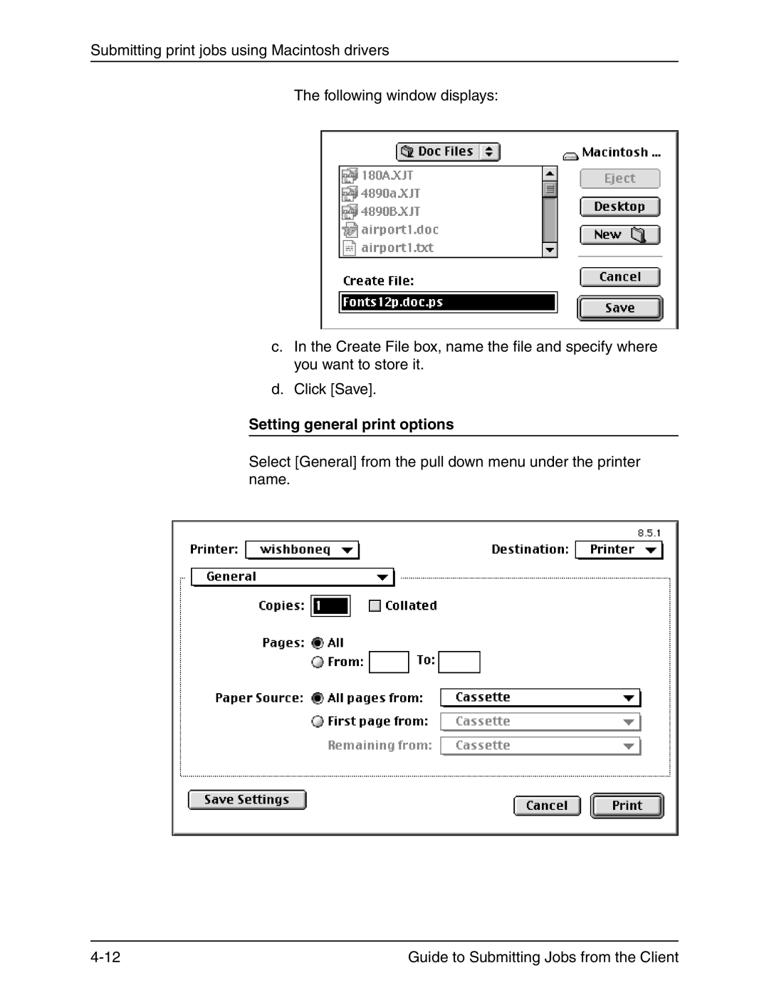 Xerox 721P90350 manual Setting general print options 