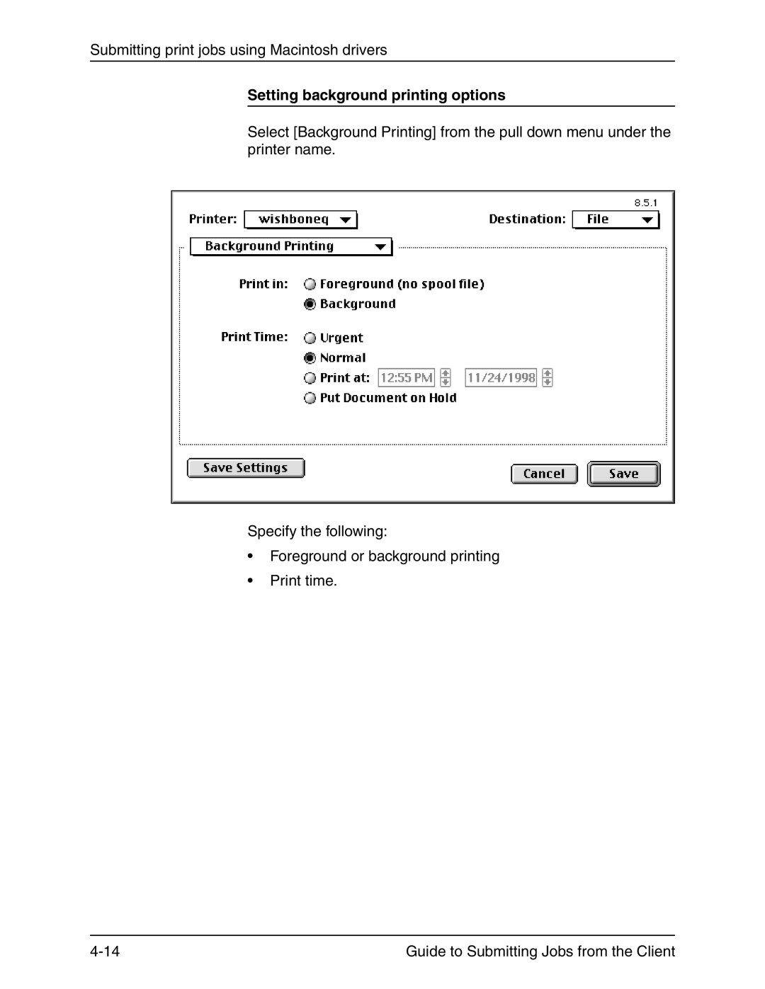 Xerox 721P90350 manual Setting background printing options 