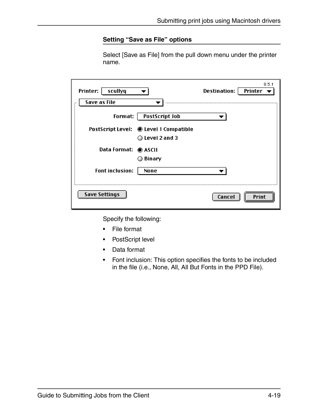 Xerox 721P90350 manual Setting Save as File options 