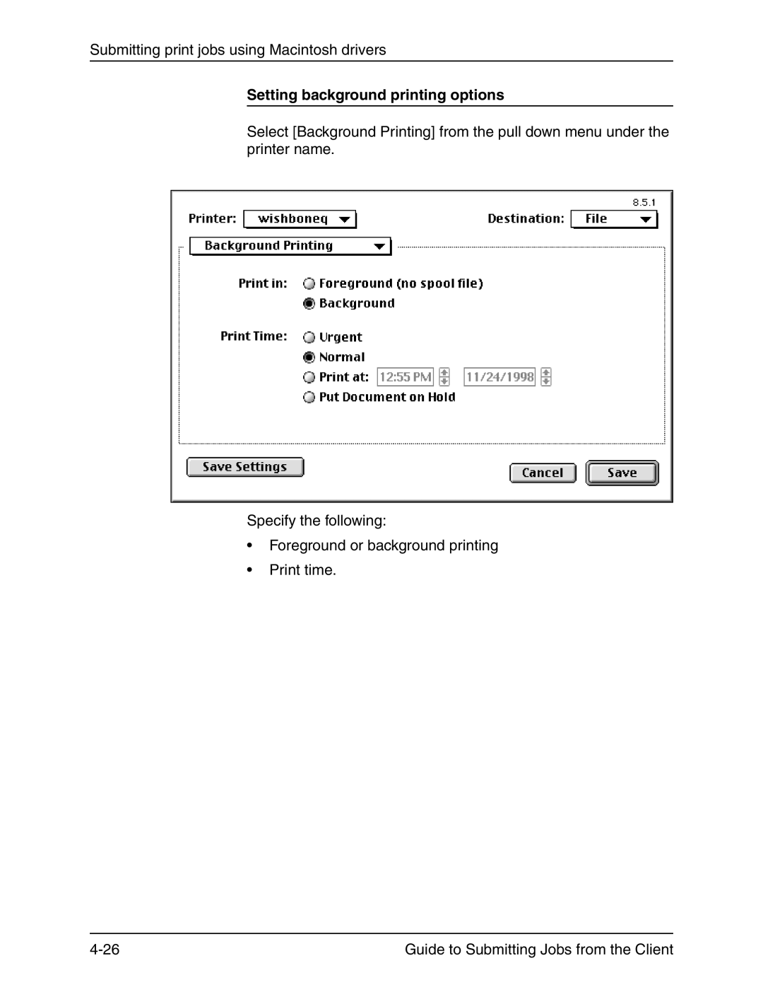 Xerox 721P90350 manual Setting background printing options 