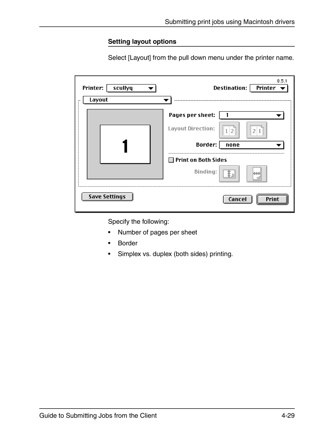 Xerox 721P90350 manual Setting layout options 