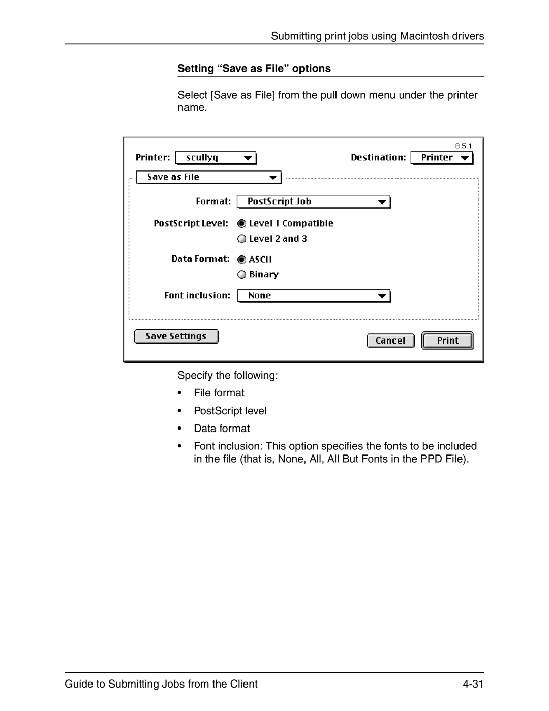 Xerox 721P90350 manual Setting Save as File options 