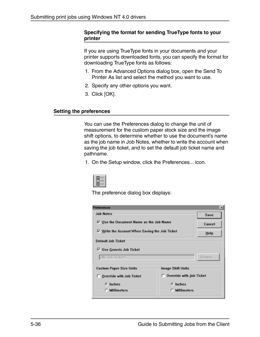 Xerox 721P90350 manual Setting the preferences 