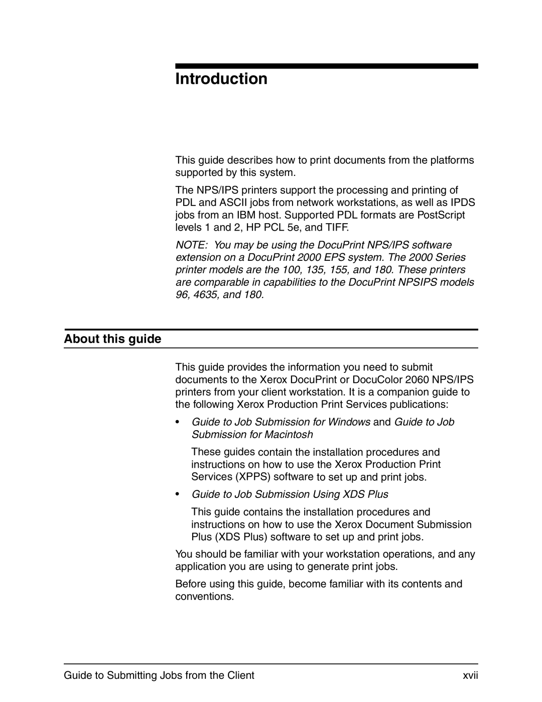 Xerox 721P90350 manual Introduction, About this guide 