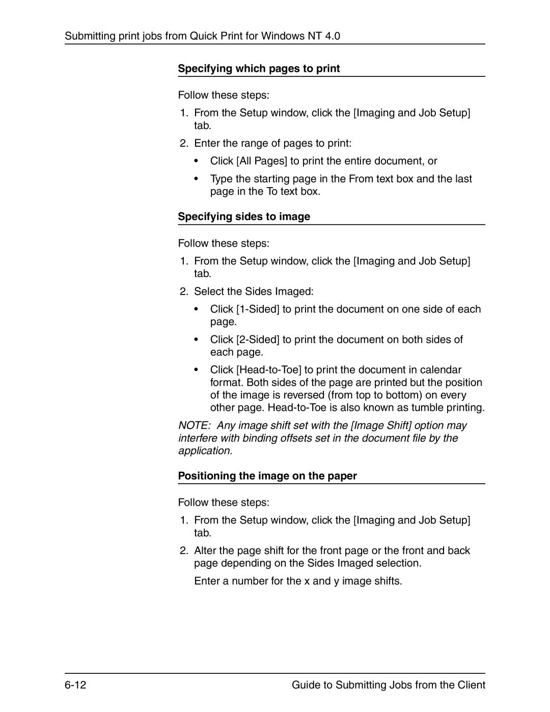 Xerox 721P90350 manual Specifying which pages to print, Positioning the image on the paper 