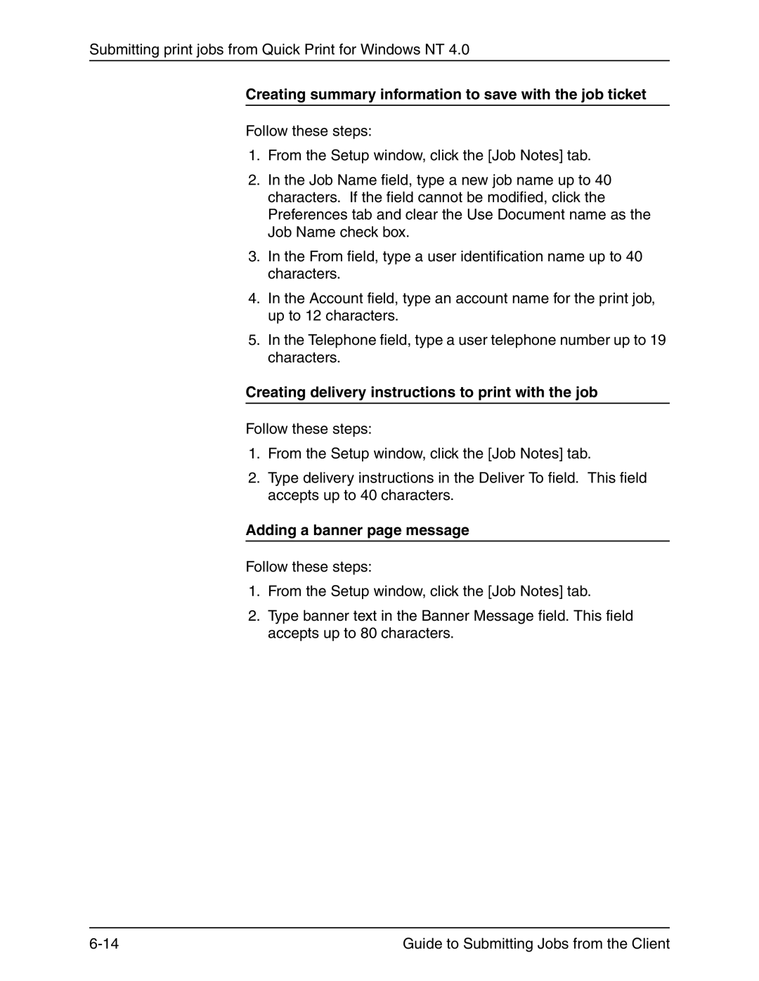 Xerox 721P90350 manual Creating summary information to save with the job ticket, Adding a banner page message 