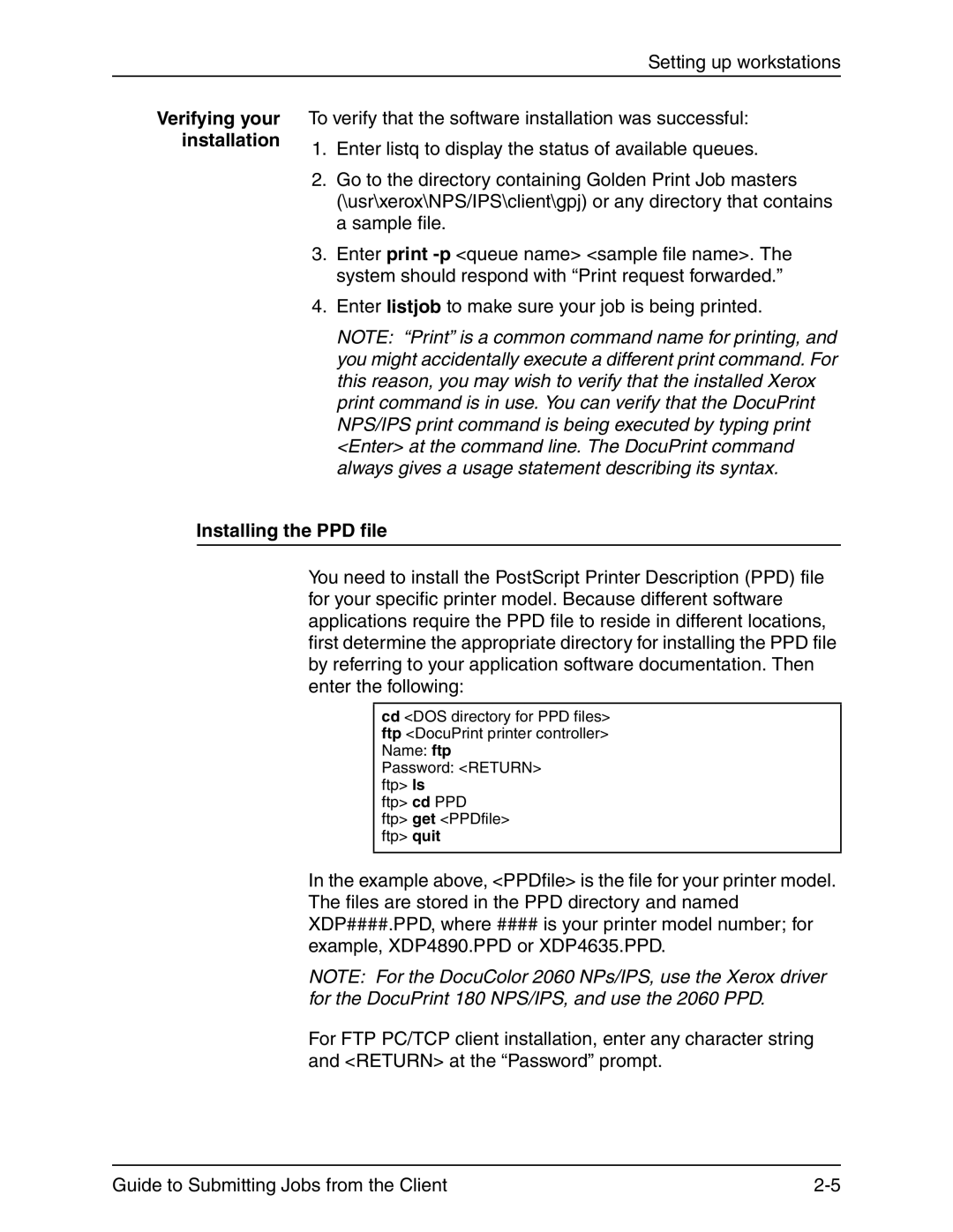 Xerox 721P90350 manual Verifying your installation, Installing the PPD file 