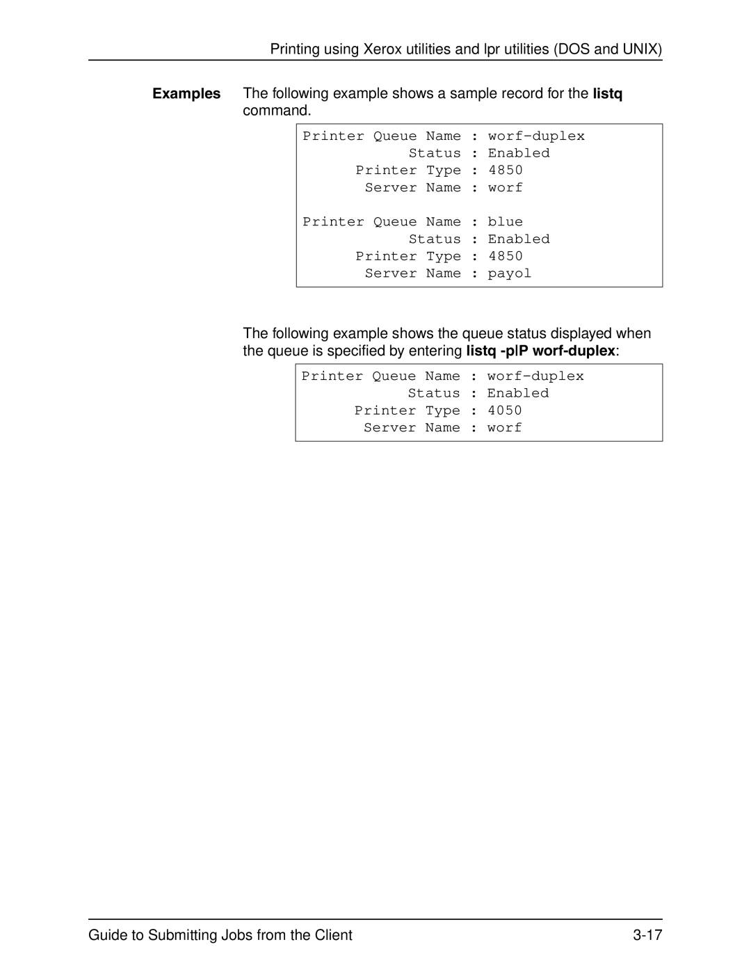 Xerox 721P90350 manual Guide to Submitting Jobs from the Client 