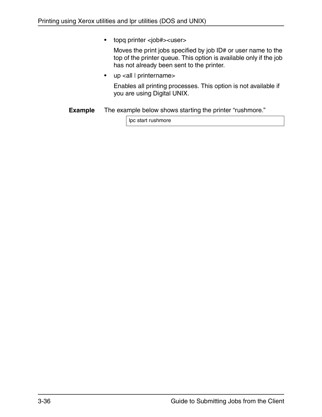 Xerox 721P90350 manual Lpc start rushmore 