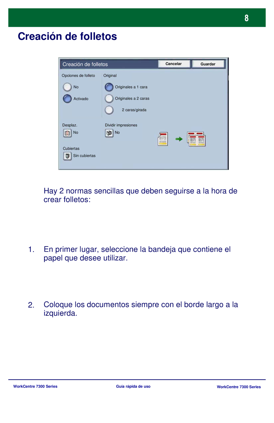 Xerox 7300 Series manual Creación de follet 