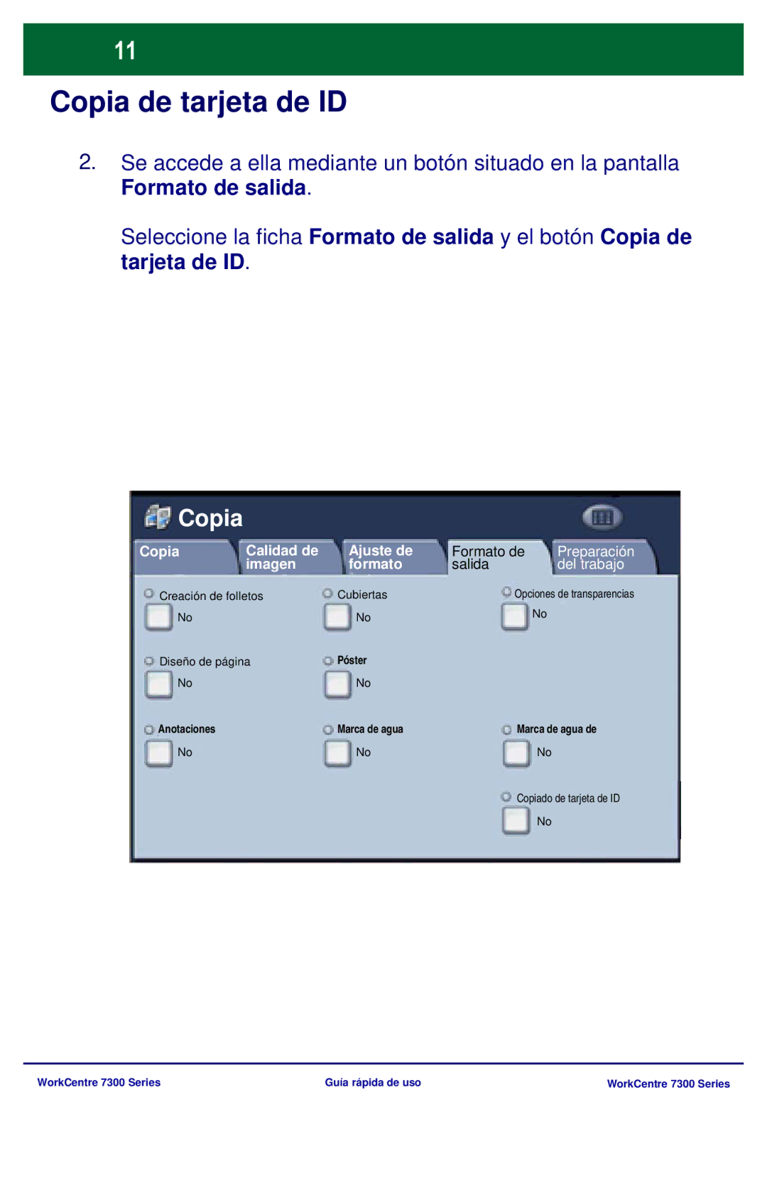 Xerox 7300 Series manual Copia 