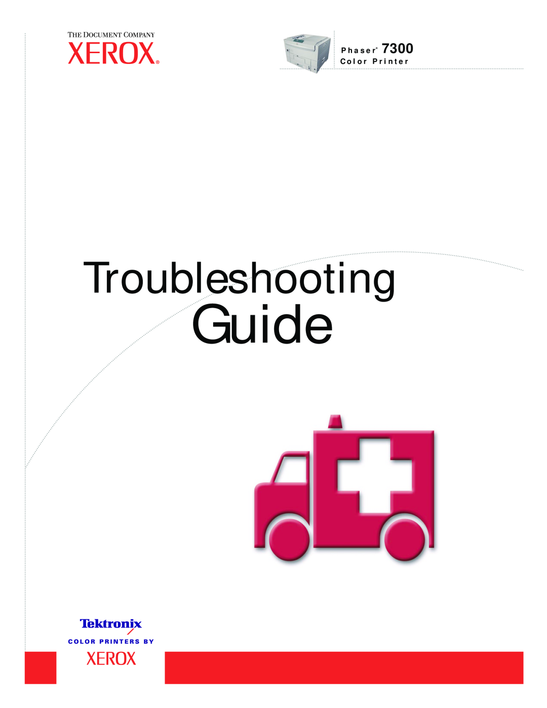 Xerox 7300 manual P h a s e r C o l o r P r i n t e r, Guide, Troubleshooting 