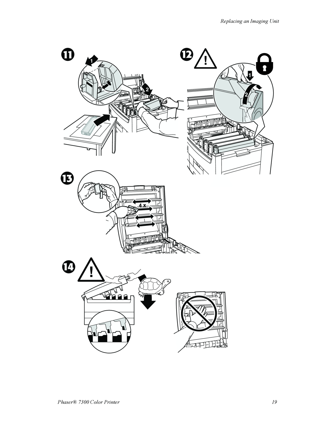 Xerox manual Replacing an Imaging Unit, Phaser 7300 Color Printer 