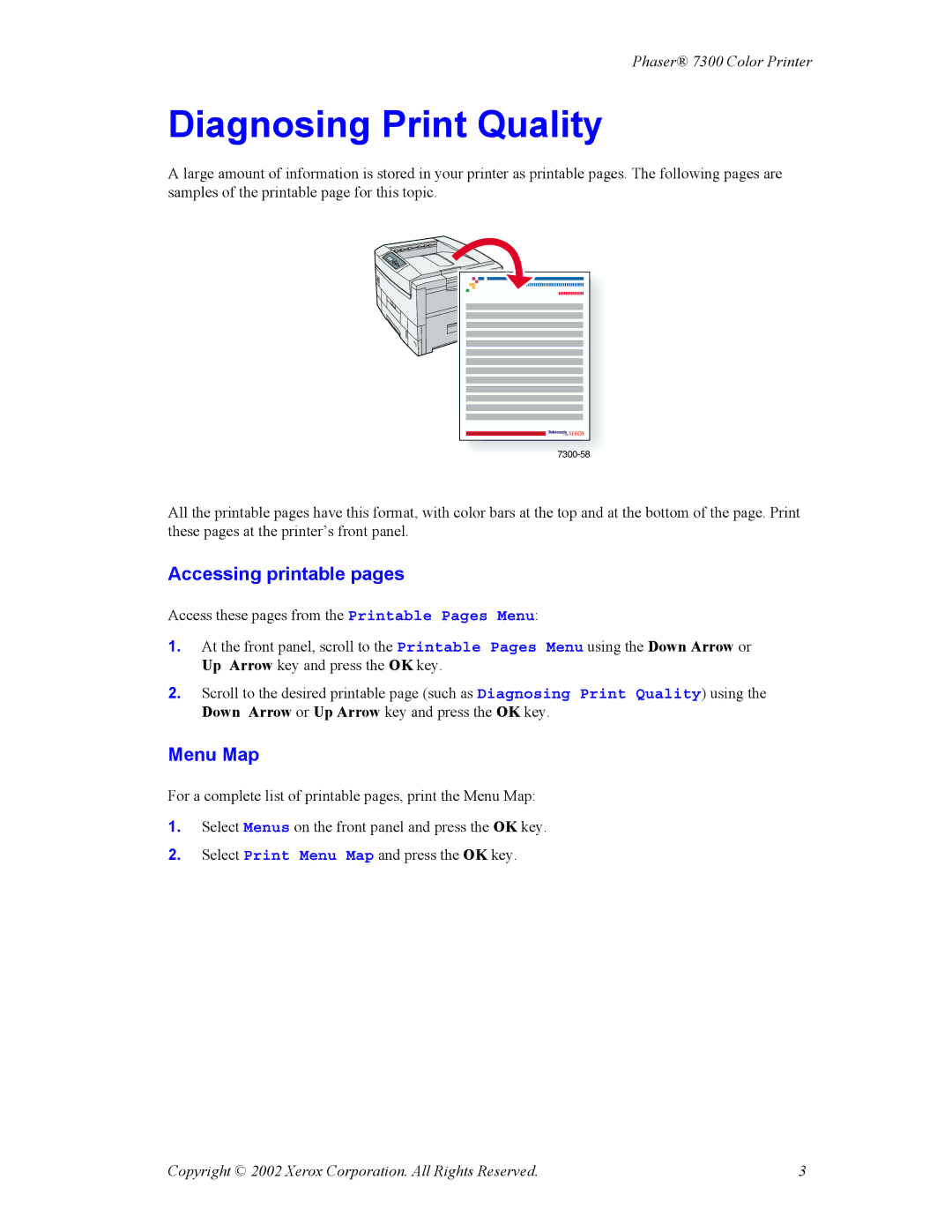 Xerox 7300 manual Diagnosing Print Quality 