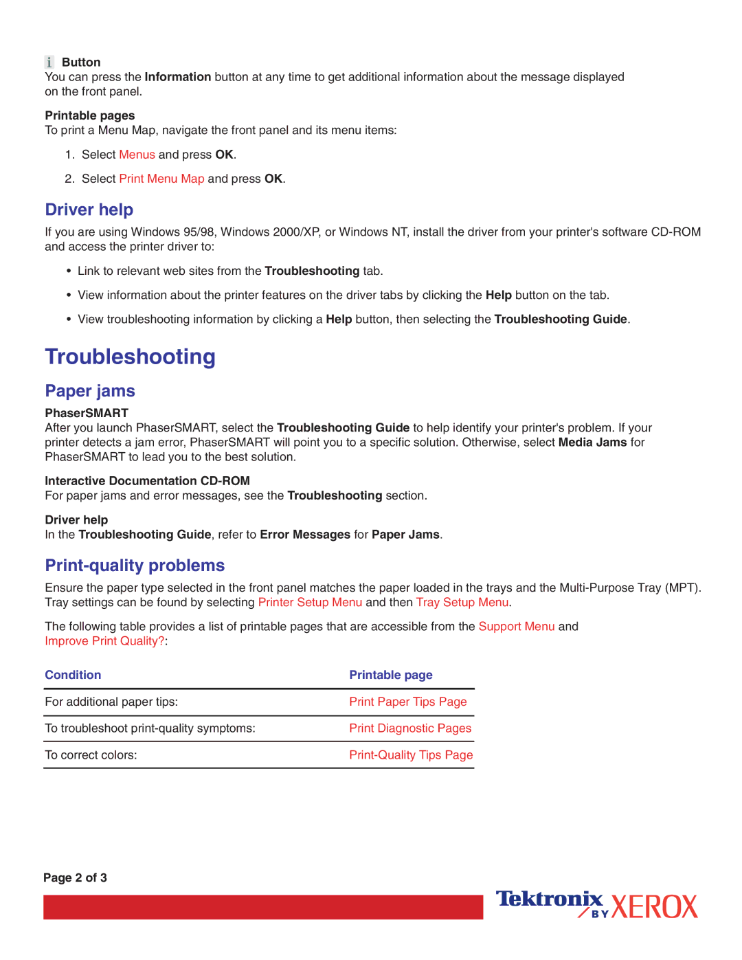 Xerox 7300 manual Troubleshooting 