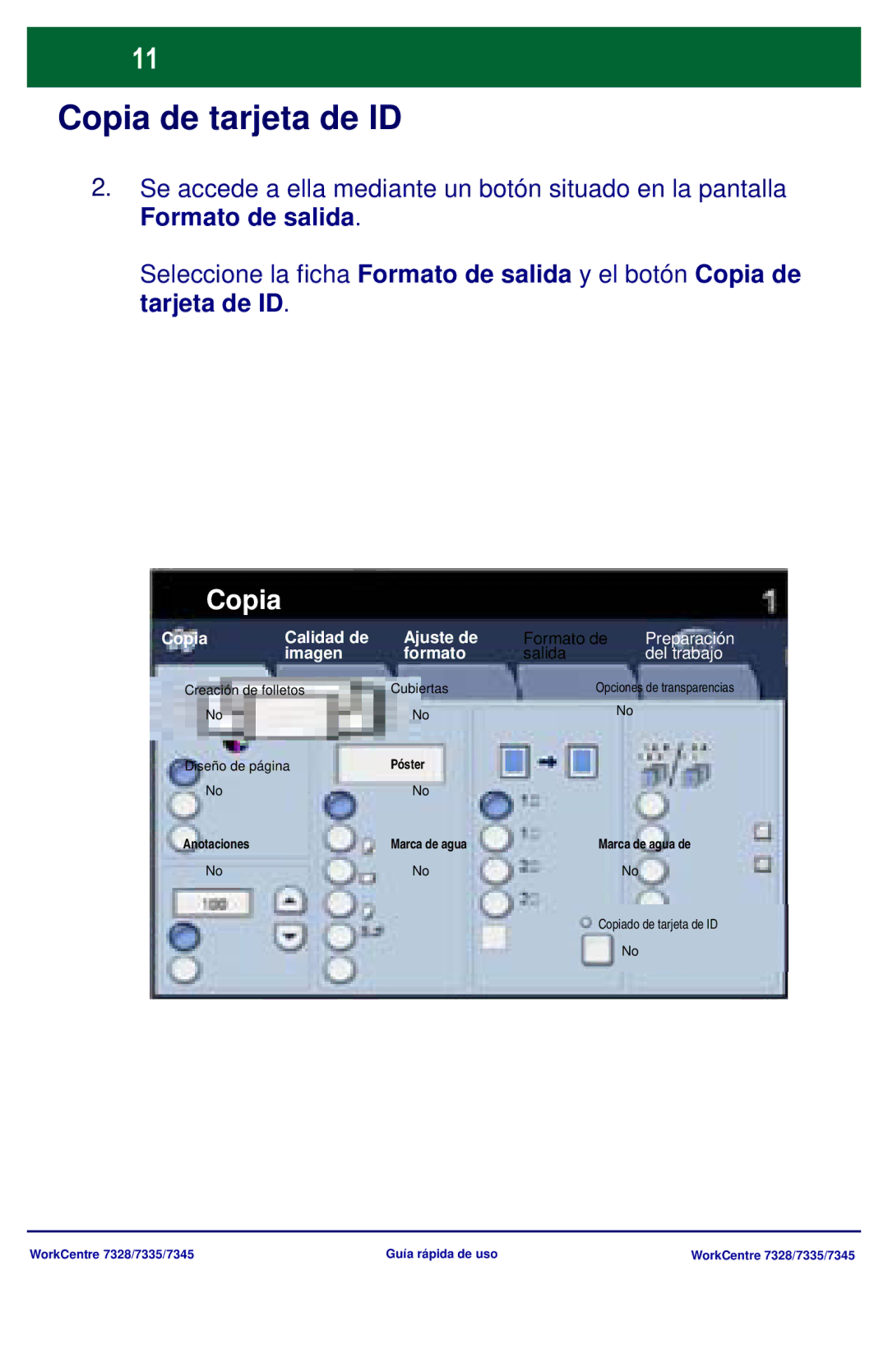 Xerox 7328, 7335, 7345 manual Copia 